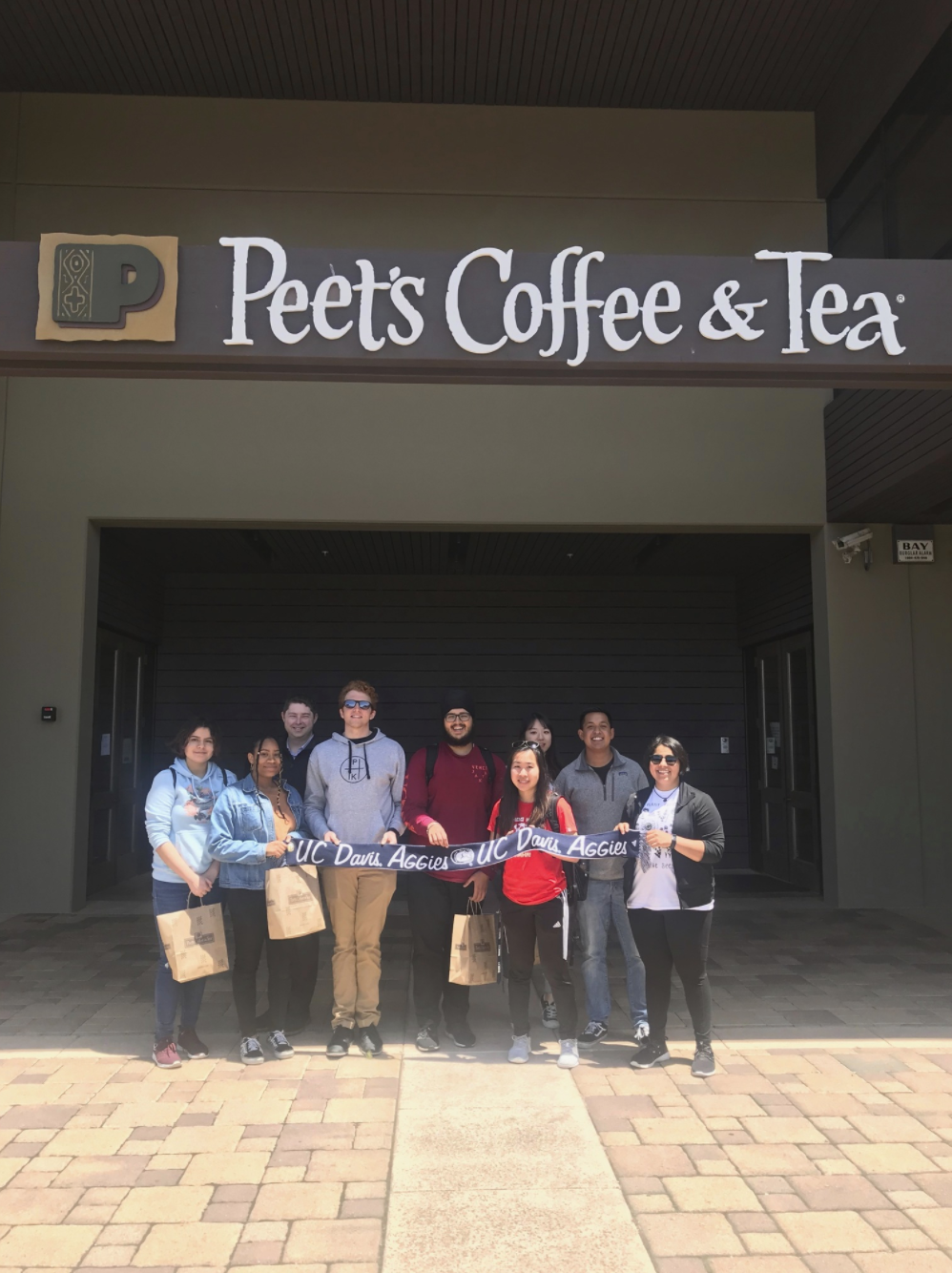 Undergraduate students on a tour of the Peet's Roastery.